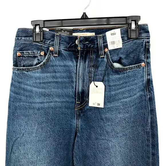 LEVI'S Women's Ribcage Wide Leg Jeans 27x32 US 4 Polar Blue A6081-0012 NWT - Picture 6 of 11